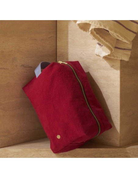 TOILETRY BAG LA CERISE CUBE IONA CHERRY 22x14 ORGANIC COTTON