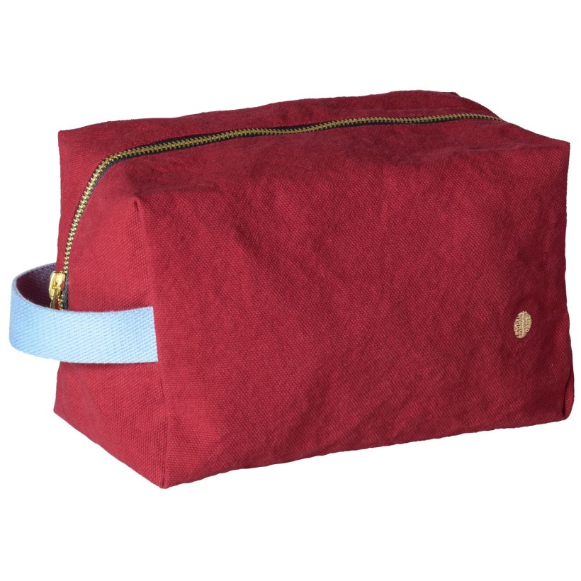TOILETRY BAG LA CERISE CUBE IONA CHERRY 22x14 ORGANIC COTTON