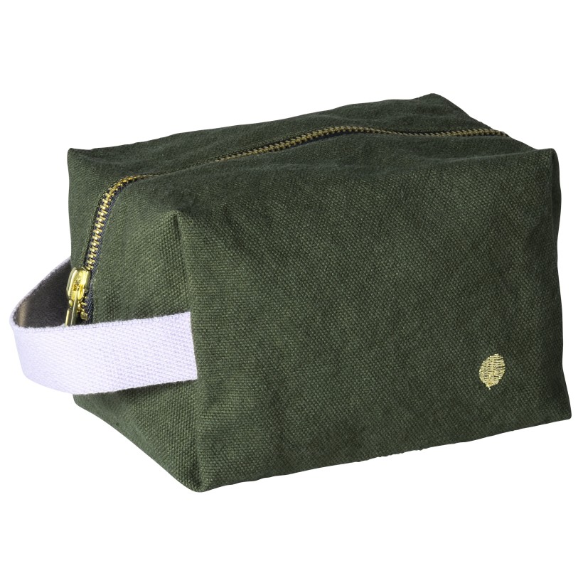TOILETRY BAG LA CERISE CUBE IONA KALE 22x14 ORGANIC COTTON