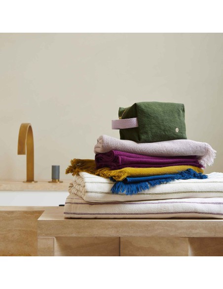 TOILETRY BAG LA CERISE CUBE IONA KALE 22x14 ORGANIC COTTON