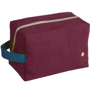 TOILETRY BAG LA CERISE CUBE IONA WINE 22x14 ORGANIC COTTON