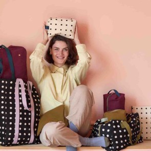 TOILETRY BAG LA CERISE CUBE IONA WINE 22x14 ORGANIC COTTON 2