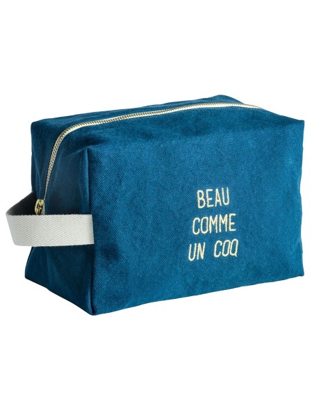 TOILETRY BAG LA CERISE CUBE BEAU COMME ORAGE BRODE 22x14 ORGANIC COTTON