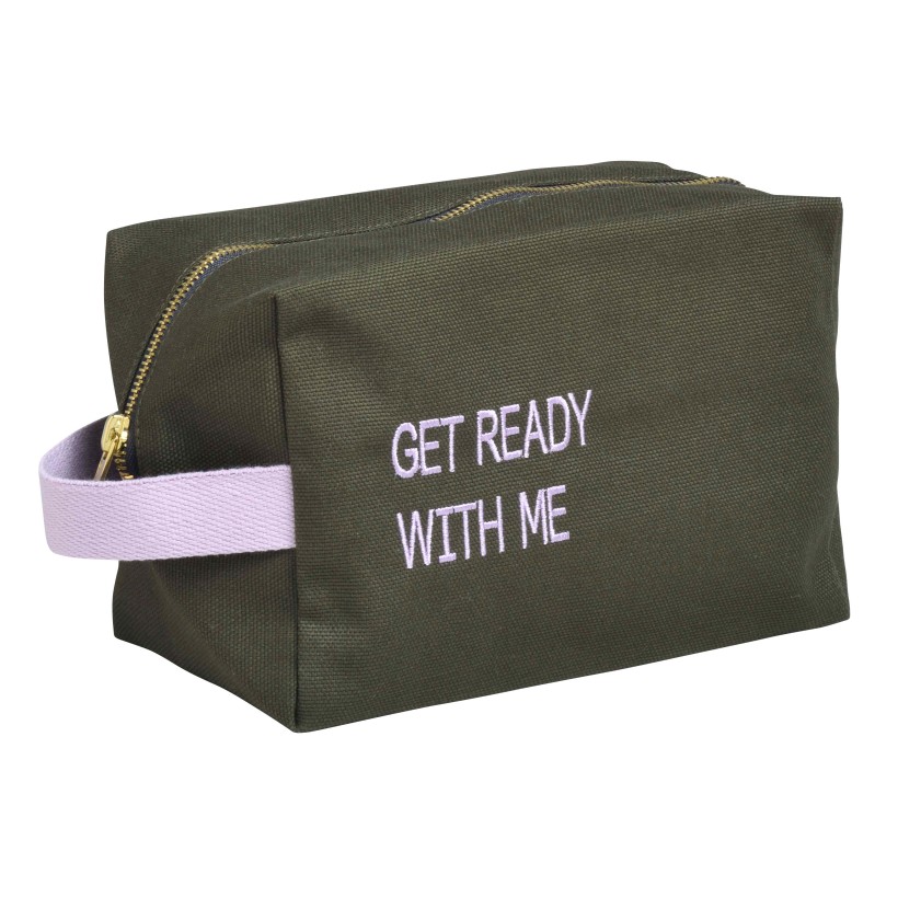 TOILETRY BAG LA CERISE CUBE READY WITH ME KALE BRODE 22x14 ORGANIC COTTON