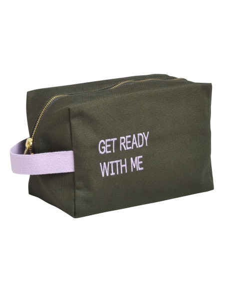 TOILETRY BAG LA CERISE CUBE READY WITH ME KALE BRODE 22x14 ORGANIC COTTON