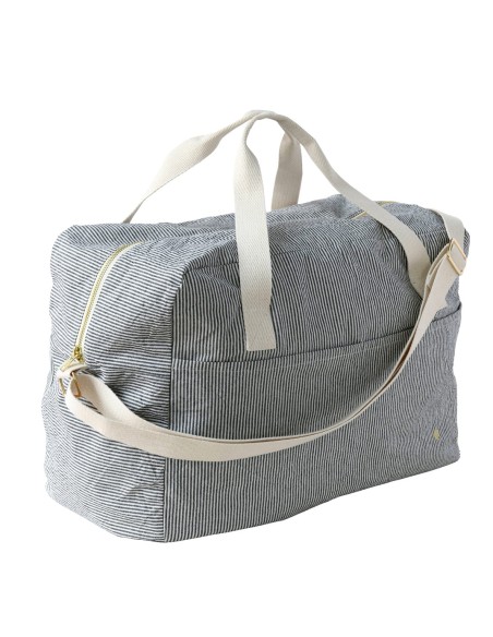 SAC WEEK-END LA CERISEFINETTE CAVIAR  42x30x19 ORGANIC COTTON