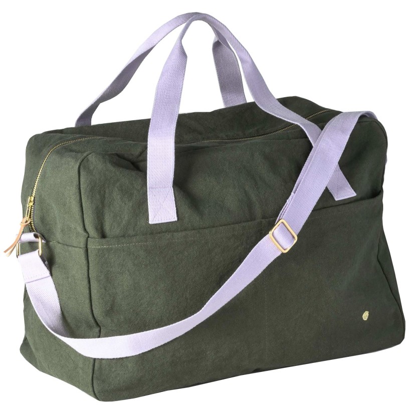 SAC WEEK-END LA CERISE IONA KALE  42x30x19 ORGANIC COTTON