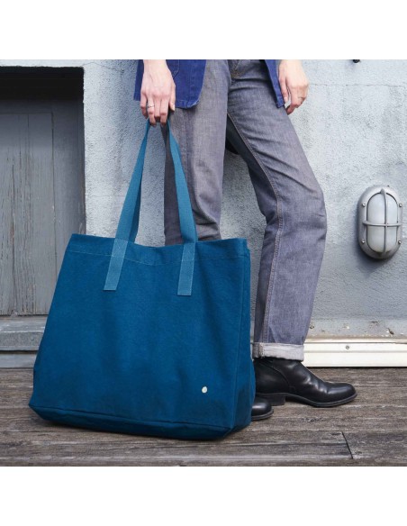 ΤΣΑΝΤΑ ΓΙΑ ΨΩΝΙΑ IONA ΜΠΛΕ ΣΚΟΥΡΟ 46x38x19 ΑΠΟ ΟΡΓΑΝΙΚΟ ΒΑΜΒΑΚΙ