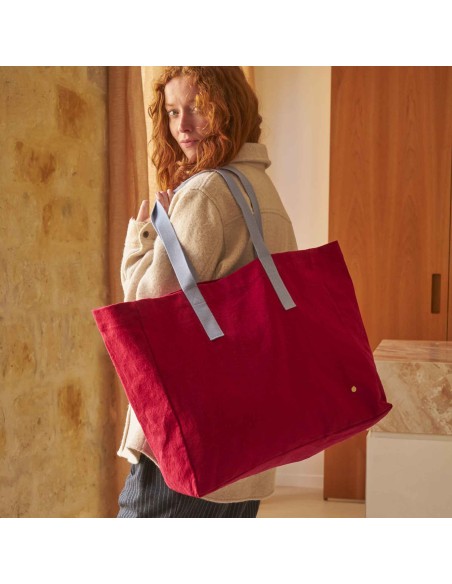 SHOPPING BAG IONA CHERRY 46x38x19 ORGANIC COTTON
