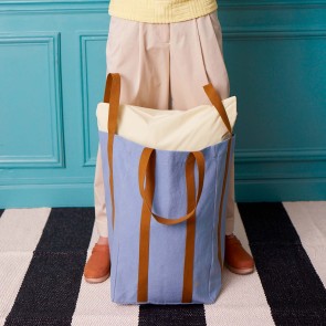 ΤΣΑΝΤΑ MAXI POPPINS  IONA ΜΠΛΕ 33x48x33 ΑΠΟ ΟΡΓΑΝΙΚΟ ΒΑΜΒΑΚΙ 2