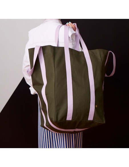 ΤΣΑΝΤΑ MAXI POPPINS LA CERISE IONA ΠΡΑΣΙΝΟ 33x48x33 ΑΠΟ ΟΡΓΑΝΙΚΟ ΒΑΜΒΑΚΙ