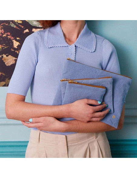 POUCH LA CERISE IONA BLUETIFUL 19x14 ORGANIC COTTON