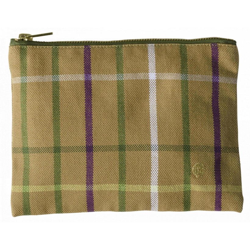 POUCH LA CERISE SCOTTY MARRON 19X14 ORGANIC COTTON