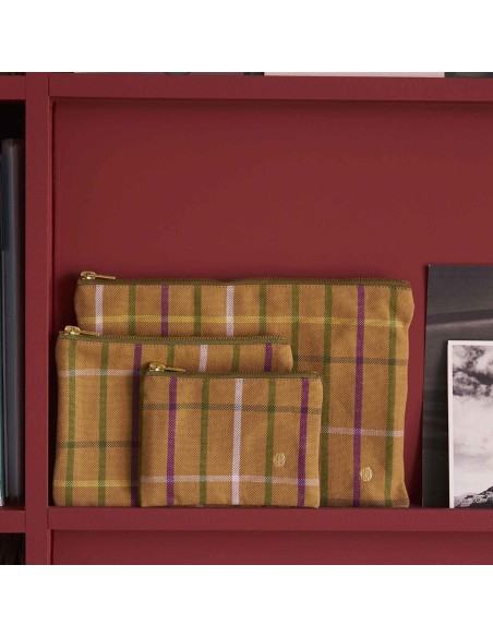 ΘΗΚΗ LA CERISE SCOTTY ΚΙΤΡΙΝΟ ΚΑΡΩ 14x10,5 ΑΠΟ ΟΡΓΑΝΙΚΟ ΒΑΜΒΑΚΙ