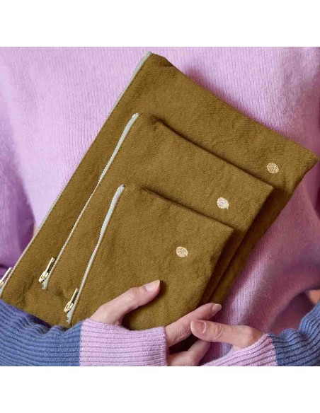 POUCH LA CERISE IONA NUTS 28X19 ORGANIC COTTON