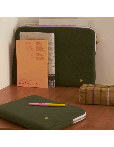 TABLET CASE IONA KALE 26x19 ORGANIC COTTON