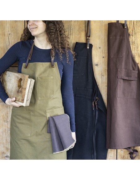 KITCHEN APRON LEO CAFE 70X90 100% RECYCLED COTTON