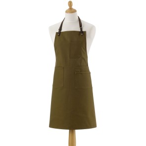 KITCHEN APRON LEO KAKI 70X90 100% RECYCLED COTTON