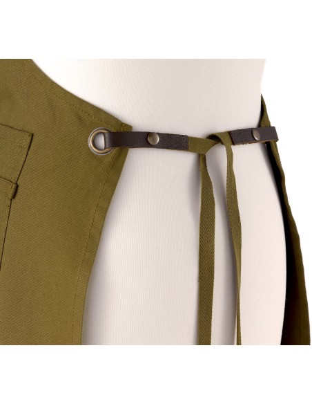 KITCHEN APRON LEO KAKI 70X90 100% RECYCLED COTTON