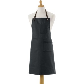 KITCHEN APRON LEO NOIR 70X90 100% RECYCLED COTTON