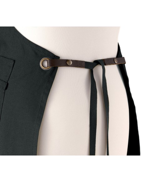 KITCHEN APRON LEO NOIR 70X90 100% RECYCLED COTTON