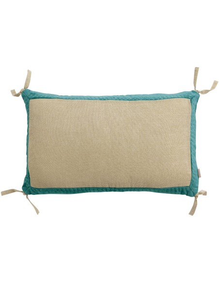 CUSHION VIVARAISE ELISE CHAMBRAY VERT DE GRIS 30X50 100%COTTON