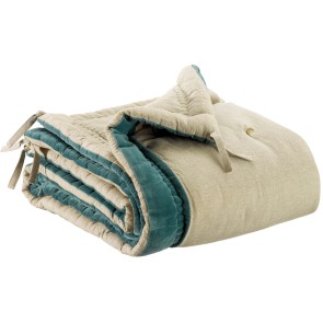SOFA RUNNER VIVARAISE ELISE CHAMBRAY VERT DE GRIS 80X180...