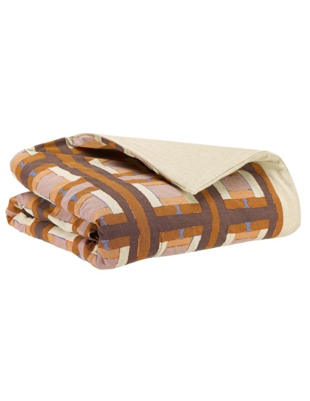 THROW VIVARAISE TAHO VERT DE GRIS 135X200 55% RECYCLED LINEN 45% COTTON