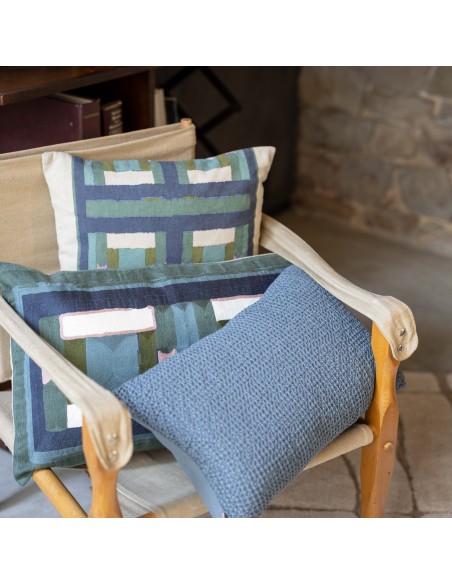 CUSHION VIVARAISE TAHO VERT DE GRIS 40X65 55% RECYCLED LINEN 45% COTTON