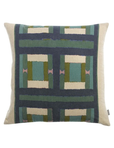 CUSHION VIVARAISE TAHO VERT DE GRIS 45X45 55% RECYCLED LINEN 45% COTTON