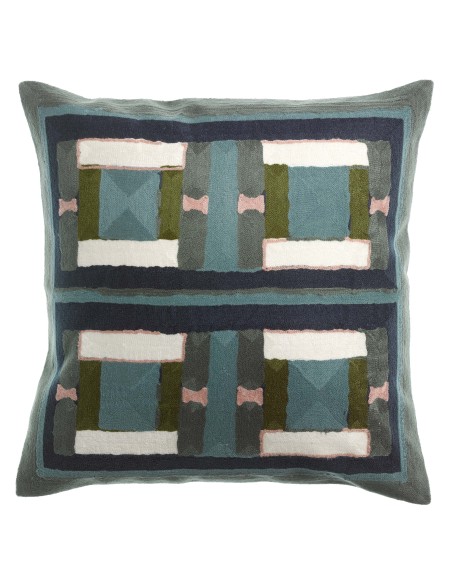 CUSHION VIVARAISE TAHO VERT DE GRIS 45X45 100% COTTON