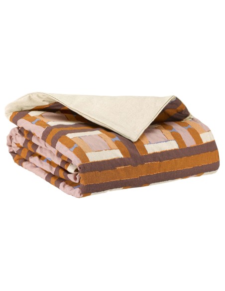 SOFA RUNNER VIVARAISE TAHO CUIVRE 85X200 55% RECYCLED LINEN 45% COTTON