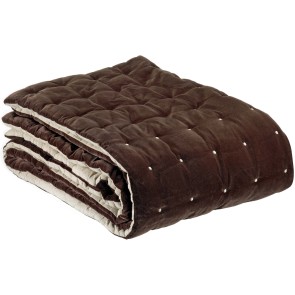 SOFA RUNNER VIVARAISE ELISE EBENE 90x240 100% COTTON VELVET