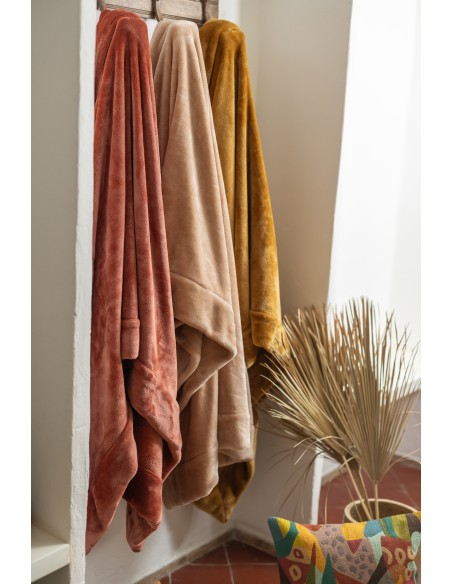 SOFA BLANKET VIVARAISE TENDER SIENNE 150×200 100% POLYESTER
