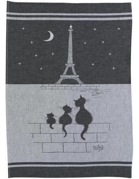 KITCHEN TOWEL WINKLER DUBOUT JACQUARD CHATS TOUR EIFFEL OMBRE 50X70 100% COTTON