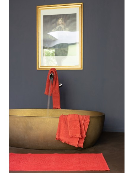 BATHMAT VIVARAISE ENZO BRIQUE 54x64 100% COTTON