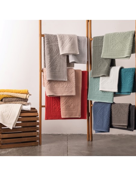 BATHMAT VIVARAISE ENZO VERT DE GRIS 54x110 100% COTTON