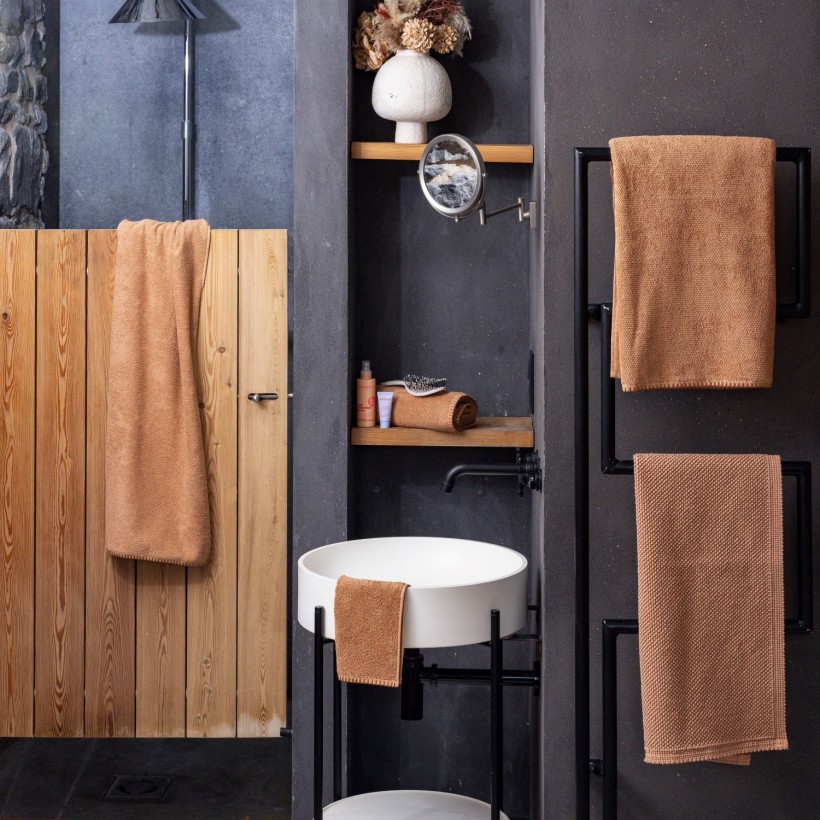 BATHMAT VIVARAISE ETIA CANNELLE 54X64...