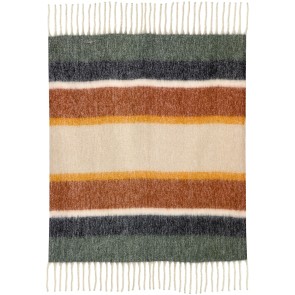 THROW VIVARAISE STRIPE ROUILLE 130x160 100% RECYCLED... 2