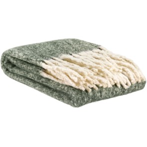 THROW VIVARAISE ISABEL UNI OLIVE 130x160 100% RECYCLED...