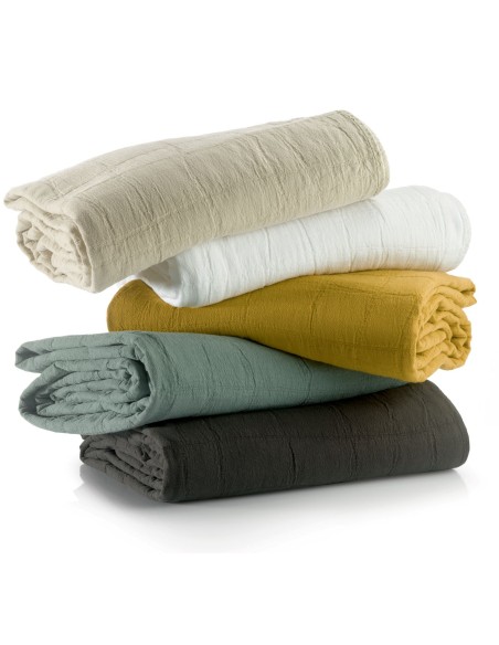 THROW VIVARAISE TITOU CARBONE 140x200 100% RECYCLED COTTON