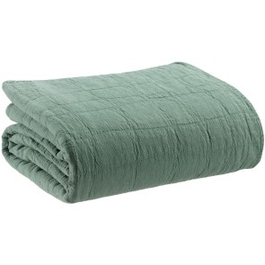 THROW VIVARAISE TITOU VERT DE GRIS  140x200 100% RECYCLED...