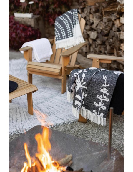 THROW VIVARAISE TAINA CARBONE 127x160 50% COTON RECYCLE 50% ACRYLIQUE