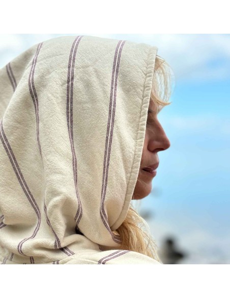 PONCHO LA CERISE PURPLE RAIN 95x80 100% ORGANIC COTTON