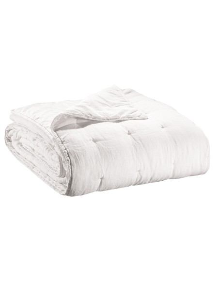 BED COVER VIVARAISE ZEFF BLANC 240×260 FRONT SIDE 100%LINEN BACKSIDE 100%COTTON