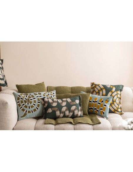 CUSHION VIVARAISE YOKA IMPRIME ABYSSE 45X45 100%LINEN