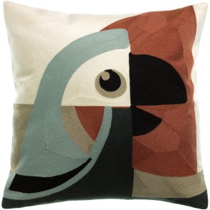HANDMADE CUSHION VIVARAISE LORO CIEL 45X45  100% COTTON