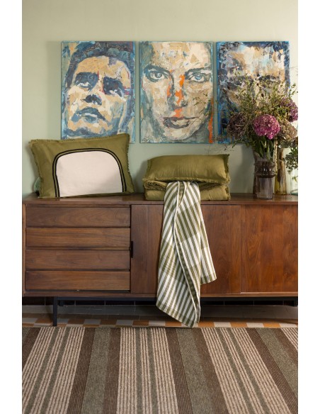 ΜΑΞΙΛΑΡΙ VIVARAISE LALY CEDRE 45x45 50% ΛΙΝΟ 50% ΒΑΜΒΑΚΙ