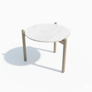 COFFEE TABLE LAGERI BEIGE ALUMINIUM 50x H:40 CERAMIC SURFACE