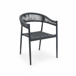 OUTDOOR ARMCHAIR PALAWAN 04 BLACK 56x58x77 ALUMINIUM-ROPE